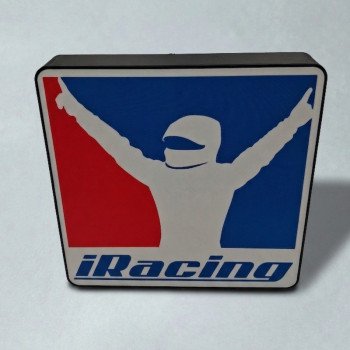 Cadre lumineux style iRacing – Logo rétroéclairé USB – Décoration simracing – Éclairage cockpit simulation