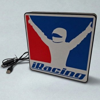 Cadre lumineux style iRacing – Logo rétroéclairé USB – Décoration simracing – Éclairage cockpit simulation