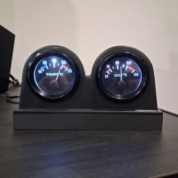 Double jauge simracing rétroéclairée huile eau – SimHub USB