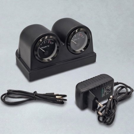 Double jauge simracing rétroéclairée huile eau – SimHub USB