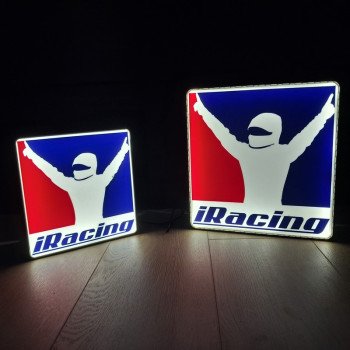 Cadre lumineux iRacing USB – Logo rétroéclairé simracing – Décoration cockpit simulation