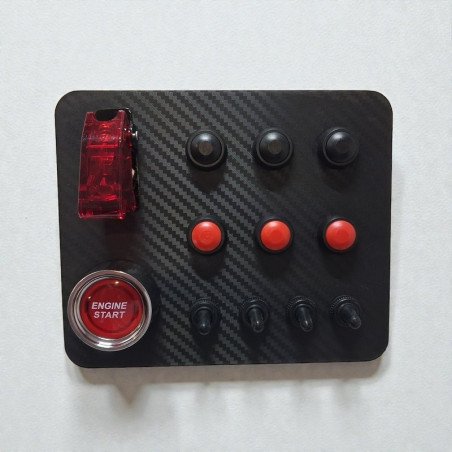 Button Box Sim Racing – Façade Carbone Mat, Plug & Play