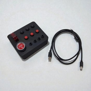 Button Box Sim Racing – Façade Carbone Mat, Plug & Play